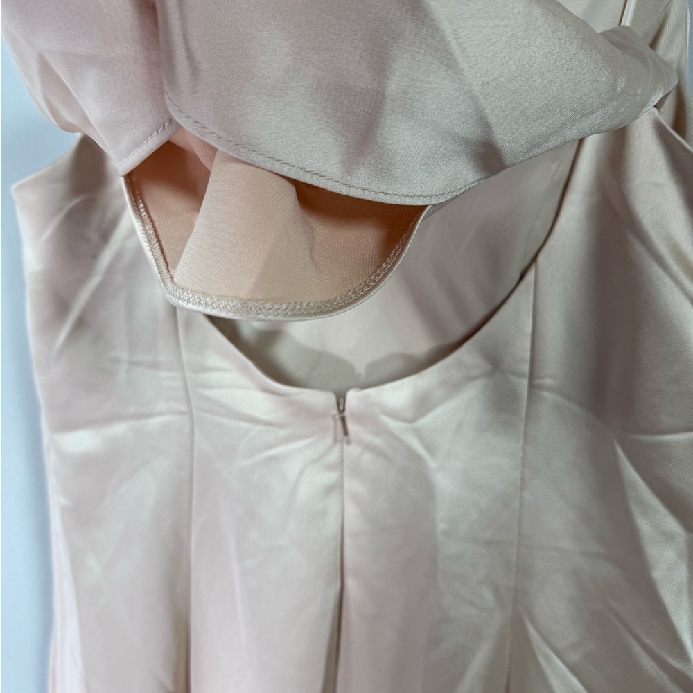 After Six Draped Cowl-Back Princess Line Dress W/Front Slit Cameo 8R - Picture 5 of 10